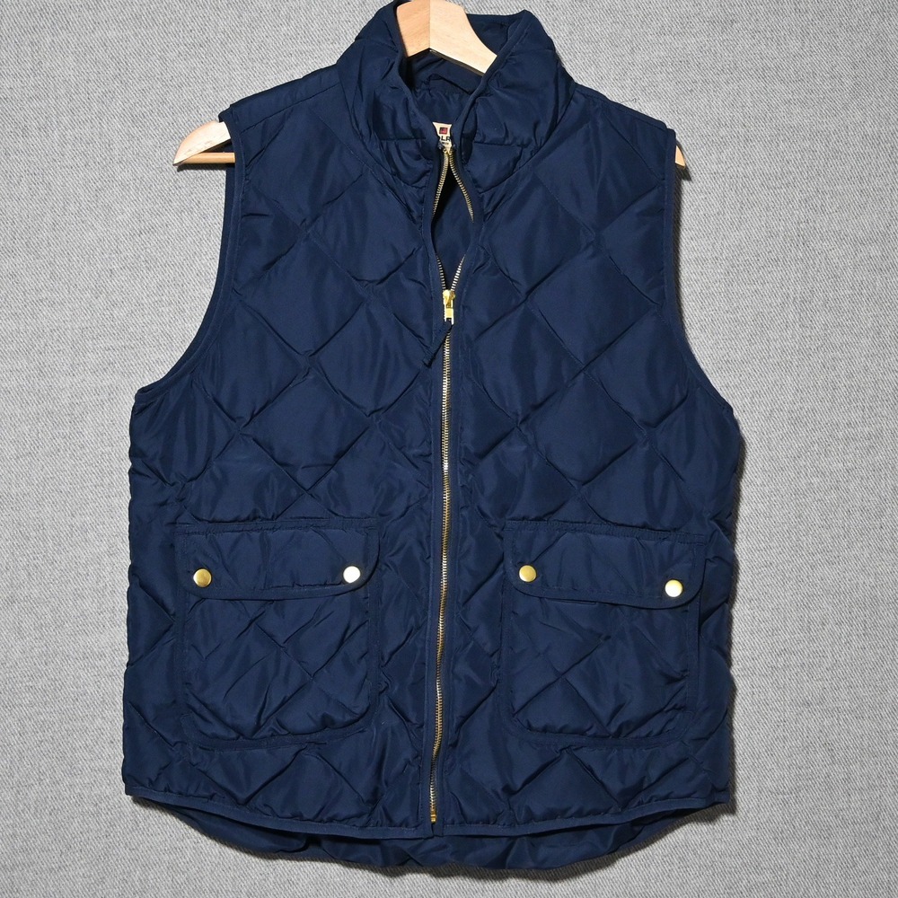 Woolrich Quilted Down Vest Mens Large Navy Blue Diamond Stitch HLJ0116S